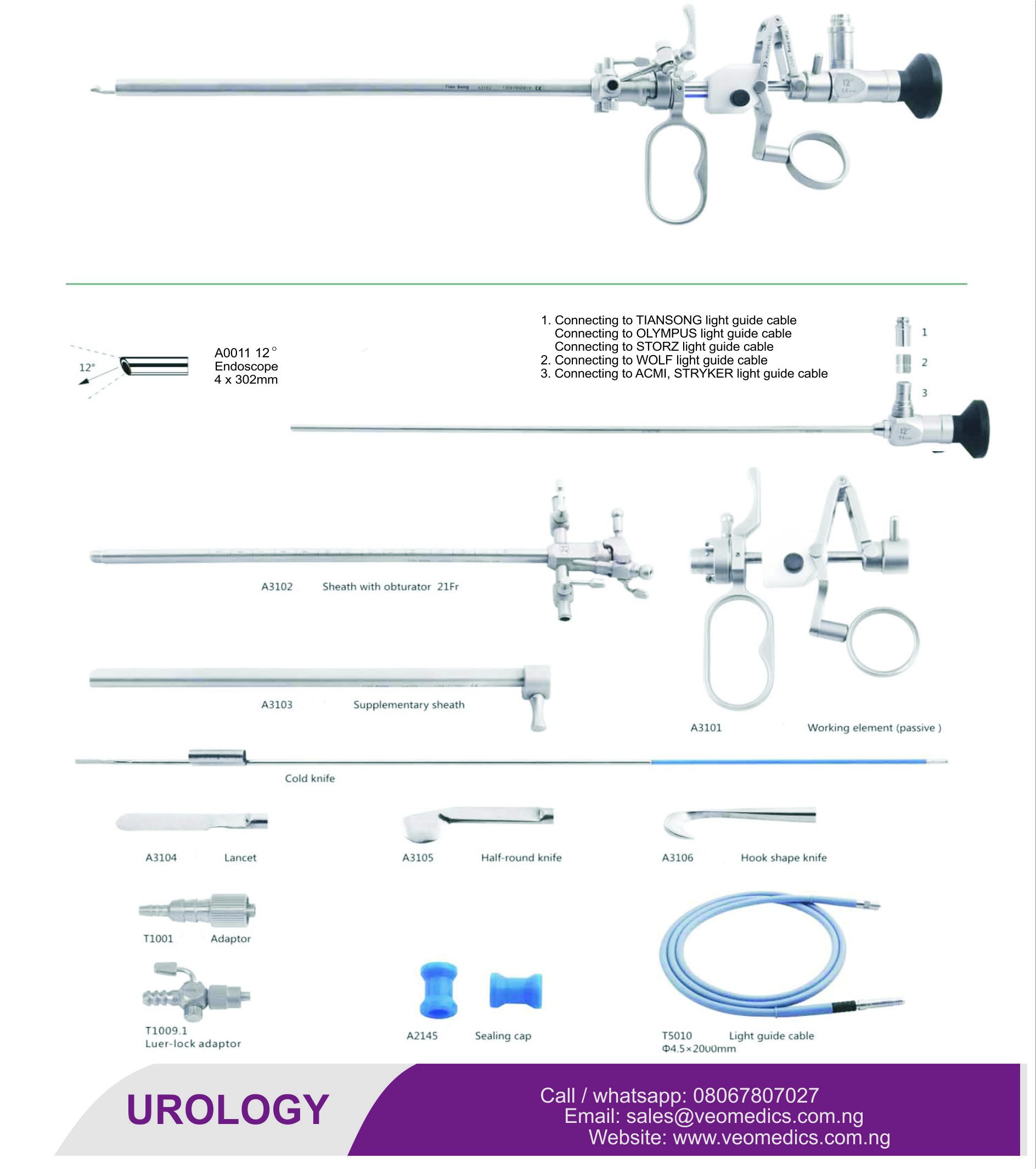 URETHROTOMY SET (LOCKABLE)